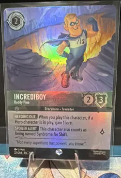 Ravensburger Lorcana Incrediboy 221/204 Foil Rare Character Card English - Image 1