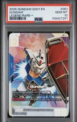 Gundam Card Game 2025 GD01 Gundam #001 Legend Rare++ EN PSA 10 Graded - Image 1