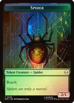 Foil 1x Treasure/Spider Token, MTG, Spider-Man Tokens, 1 pack, Magic Token - Image 1