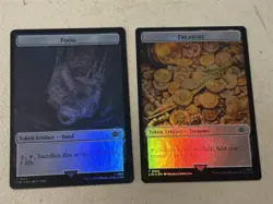 2 x mtg foil token Food // Treasure, 0011/0012, Lord of the Rings, unplayed - Image 1