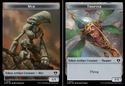 1 x Myr (0043) // Thopter (0047) Double-Sided Token - Foil - Commander Masters - - Image 1