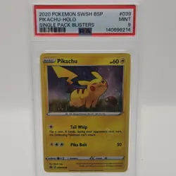 Pokemon Pikachu SWSH039 SWSH Promo Holo PSA 9 60HP 2020 English Ariga - Image 1