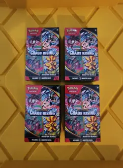 4 Pokemon TCG ME04 Chaos Rising Booster Bundle New Sealed - Image 1