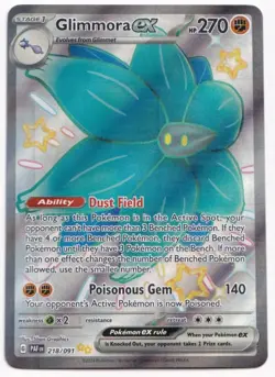 Glimmora ex 218/091 Paldean Fates Shiny Ultra Rare Holo Pokemon NM - Image 1