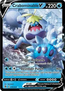 Crabominable V 076/264 Fusion Strike Ultra Rare Holo Pokemon NM - Image 1