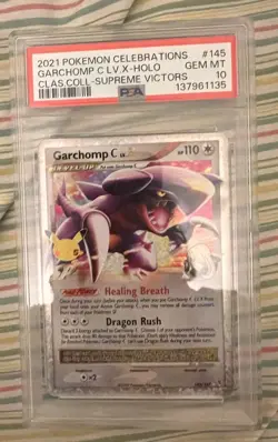 Pokemon 2021 Celebrations Classic Collection Garchomp C LV.X Holo #145 PSA 10 - Image 1