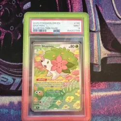 The Pokemon Company 2025 SV10 Shaymin 185/182 Illustration Rare Holo EN PSA 9 - Image 1