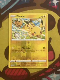 Pokemon Pikachu 049/195 - SWSH Silver Tempest - Reverse Holo - Excellent - Image 1