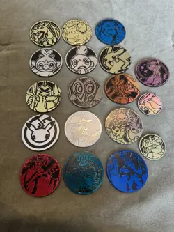 Lot of 18x Official Pokemon TCG Coins (No Duplicates) - Image 1