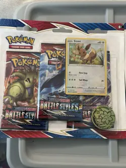 Pokemon Sword & Shield Battle Styles 3 Pack Blister Jolteon & Eevee Set Sealed - Image 2