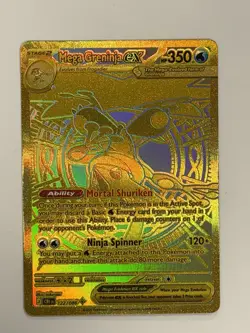 Gold Mega Greninja EX 122/086 Chaos Rising English Full Art Hyper Rare Pokemon - Image 1