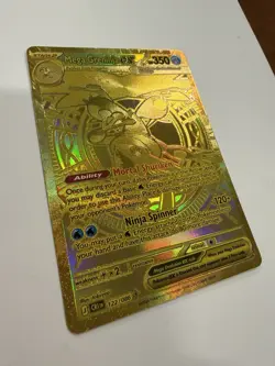 Gold Mega Greninja EX 122/086 Chaos Rising English Full Art Hyper Rare Pokemon - Image 3