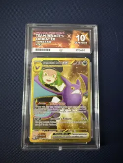 Pokemon TCG Team Rockets Crobat EX 242/182 Destined RivalS ACE 10 PERFECT SUBS - Image 1