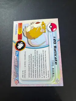 Topps Pokemon Raticate 20 Series 1 Card Blue Topps Trading Card Vintage - Image 4