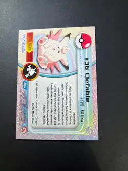 Topps Pokemon Clefable 36 Series 1 Card Blue Topps Trading Card Vintage - Image 3