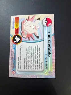 Topps Pokemon Clefable 36 Series 1 Card Blue Topps Trading Card Vintage - Image 4