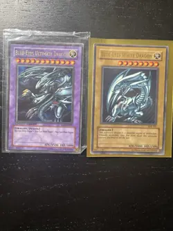 Yu-Gi-Oh! Blue-Eyes White Dragon Ultra Rare Card SDK-001 & Ultimate Dragon - Image 1