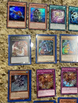 Yu-Gi-Oh! 50 Card Lot with Tin Secret, Ultra Rare Holos Lot Old Retro Blue eyes - Image 2