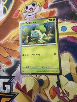 Bulbasaur 046 Cosmos Holo Rare Double Swirl 151 Black Star Promo Pokemon TCG NM - Image 1