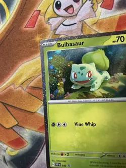 Bulbasaur 046 Cosmos Holo Rare Double Swirl 151 Black Star Promo Pokemon TCG NM - Image 2