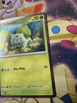 Bulbasaur 046 Cosmos Holo Rare Double Swirl 151 Black Star Promo Pokemon TCG NM - Image 3