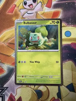 Bulbasaur 046 Cosmos Holo Rare Double Swirl 151 Black Star Promo Pokemon TCG NM - Image 4