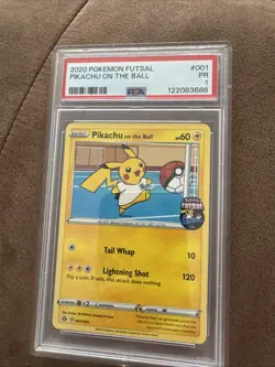 Pokemon Pikachu TCG Promo Card On the Ball Futsal, 001/005 PSA 1 - POP 1 Rare - Image 1