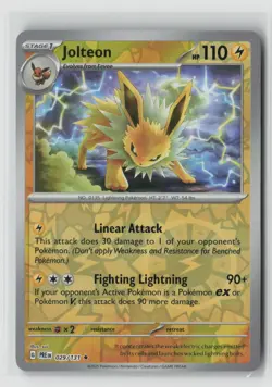 Jolteon #029/131 Sv Prismatic Evolutions Rare Reverse Holo Pokemon TCG NM - Image 1