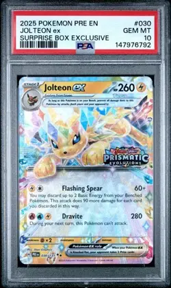 PSA 10 - 2025 Pokemon Prismatic Suprise Stamped JOLTEON EX #030 (6792) - Image 1