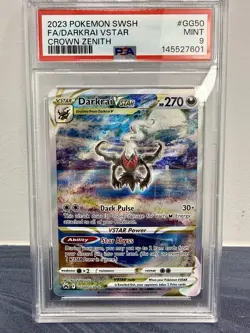 PSA 9 2023 Pokemon Crown Zenith Galarian Gallery Darkrai VSTAR GG50 Holo - Image 1