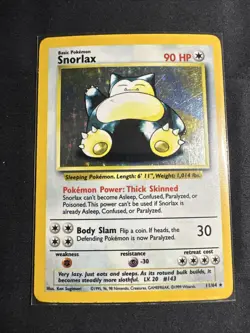 1999 POKEMON JUNGLE #11/64 SNORLAX HOLO RARE NO SYMBOL RARE - Image 1