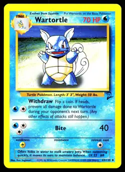 WARTORTLE 63/130 UNCOMMON BASE SET 2 POKEMON NM - Image 1