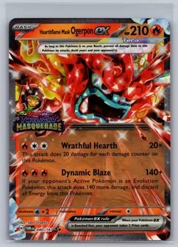 Hearthflame Mask Ogerpon ex (Twilight Masquerade Stamp) 040/167 Holo Pokemon NM - Image 1