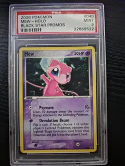 2006 Pokemon Black Star Promo 40 Mew Holo PSA 9 Mint - Image 1