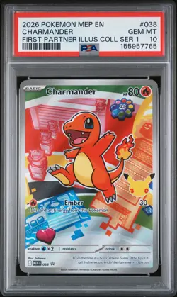 2026 POKEMON MEP EN-ME BLACK STAR PROMO #038 CHARMANDER PSA 10 - Image 1