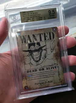 One Piece Beckett Portgas.D.Ace Wanted Poster SP Error OP13-119 Beckett 9.5 2025 - Image 1
