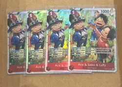 4x One Piece Ace & Sabo & Luffy OP13-007 (Lot of 4 / Playset) - Image 1