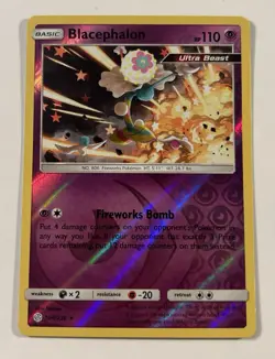 POKEMON BLACEPHALON 104/236 RARE REVERSE HOLOFOIL COSMIC ECLIPSE LP CARD - Image 1