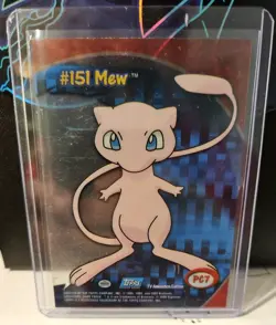 2000 TOPPS POKEMON TV ANIMATION CLEAR CARDS MEW #PC 7 EX/NM - Image 2