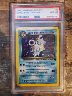2000 Pokemon Team Rocket #3 DARK BLASTOISE HOLO 3/82 Rare Card PSA 8 "X"/Cross - Image 1