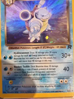 2000 Pokemon Team Rocket #3 DARK BLASTOISE HOLO 3/82 Rare Card PSA 8 "X"/Cross - Image 2
