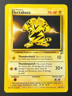 Electabuzz 24/130 Non Holo Rare Base Set 2 - Pokemon Card WOTC - Near Mint - - Image 1