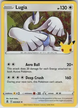 Lugia 022/025 Rare Celebrations Pokemon Holo Near Mint - Image 1