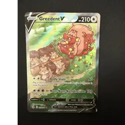 The Pokemon Company Pokemon TCG Greedent V Ultra Rare Holo 217/264 Eng 210 HP - Image 1