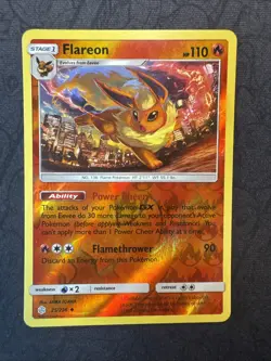 Flareon 25/236 Cosmic Eclipse Reverse Holo Sun & Moon Pokemon - Image 1