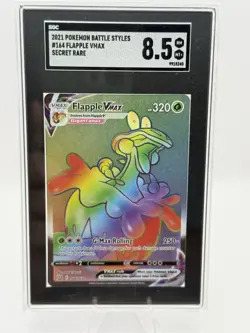Flapple VMAX 164/163 Rainbow Rare Battle Styles Pokemon SGC 8.5 - Image 1