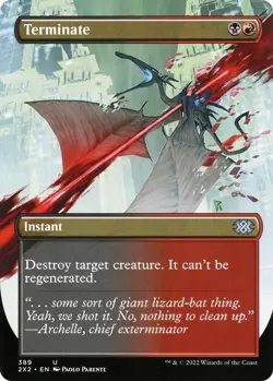 Terminate FOIL BORDERLESS - 389 - Uncommon - 2X2 Double Masters 2022 MTG LP - Image 1