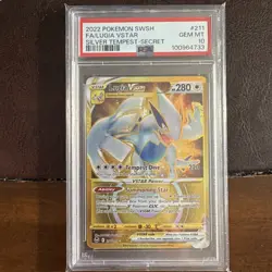 2022 Pokemon SWSH Silver Tempest Secret #211 FA Lugia VSTAR PSA 10 GEM MINT - Image 2