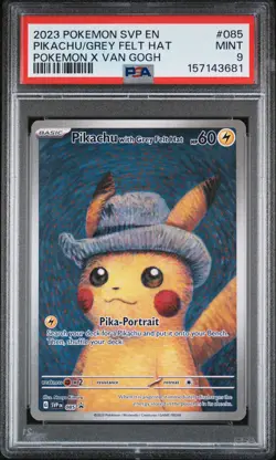 2023 POKEMON SVP EN-SV BLACK STAR PROMO #085 PIKACHU WITH GREY FELT HAT PSA 9 - Image 1