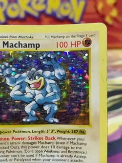 Pokemon TCG 1st Edition Shadowless Machamp Holo Rare Card 8/102 MP/HP Vintage🔥 - Image 4